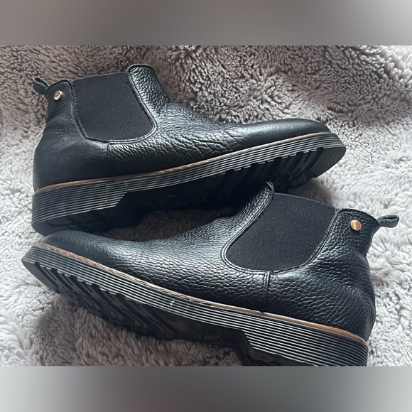BLACK Leather Unisex Euro Size 40 Chelsea Ankle Boots - Picture 6 of 8